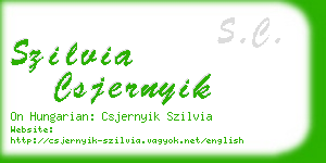 szilvia csjernyik business card